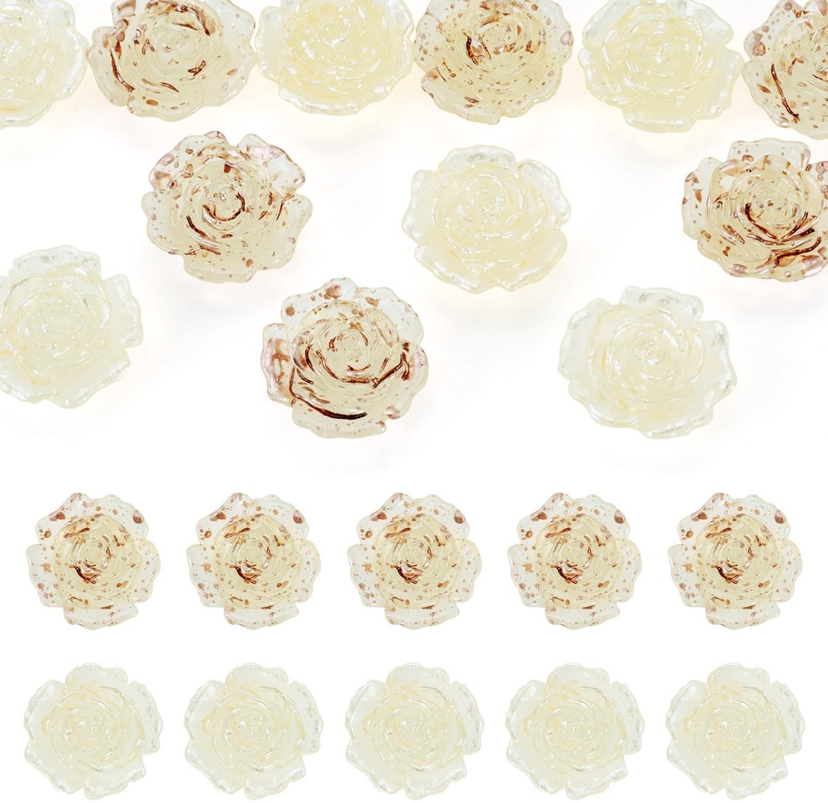 Allecto - Rozen Cabochons - Transparante Resin Decoratie - 12Pcs - Bloem Decoratie - Perfect voor DIY Projecten - Ideaal voor Ambachtelijke Creatie...
