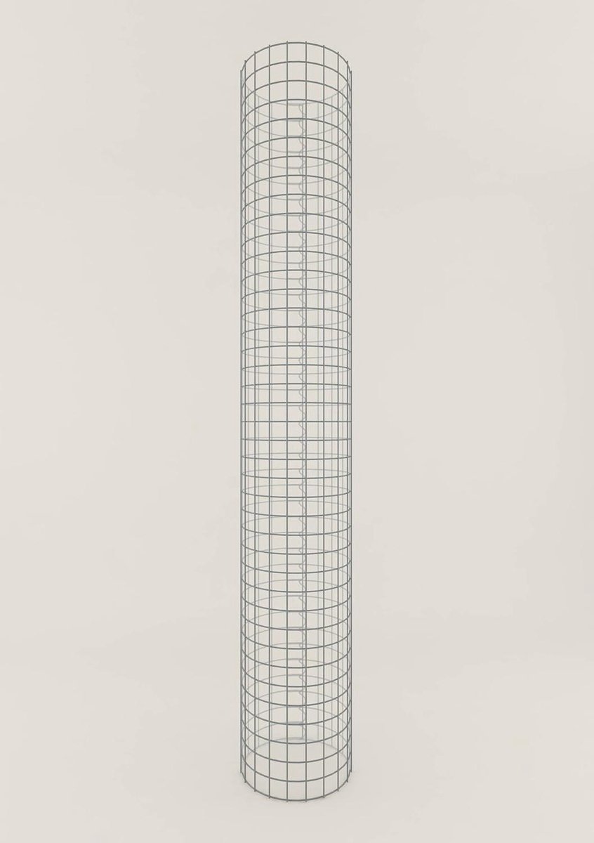 Steenkorf Rond - Schanskorf Tuin - Tuin Decoratie - Galvanisch Verzinkt - 160 cm Hoog - Zilver