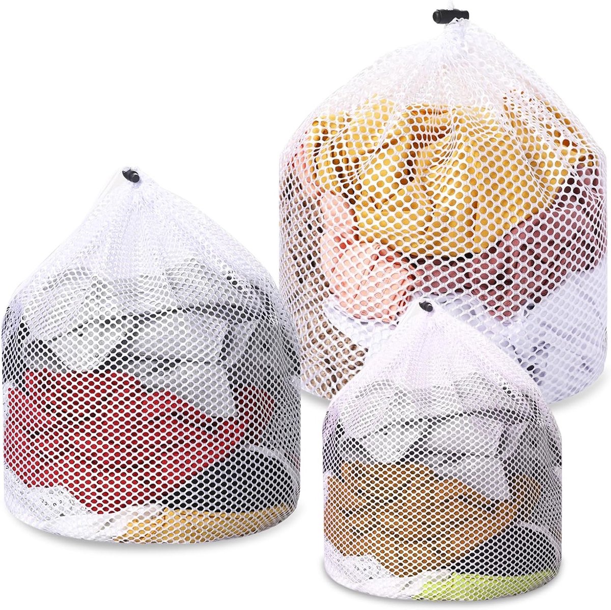 Set van 3 Mesh Waszakken voor Delicate Kleding, Wasmachinebestendig, Ideaal voor Sokken, Ondergoed en Broeken (30x40cm, 40x50cm, 50x60cm)