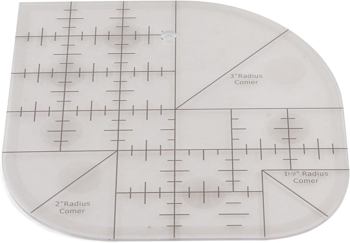 Acryl Naai Liniaal voor Curved Hoeken, Ideaal voor Patchwork en Naai Templates, Naaigereedschap voor Precisie en Creativiteit