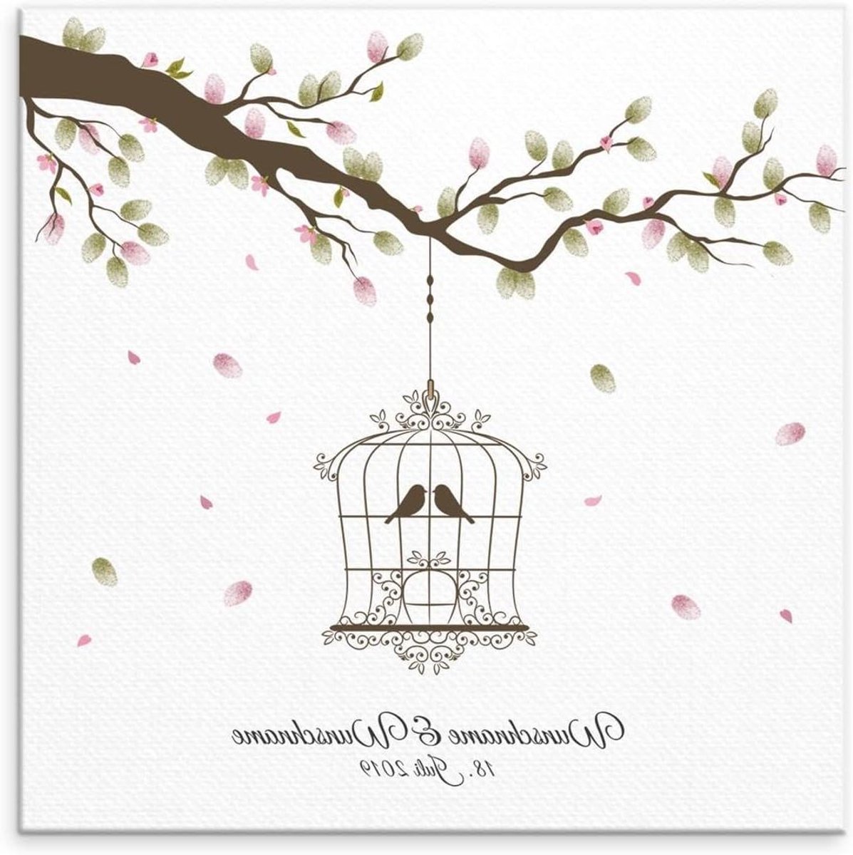 Gastenboek Canvas - Bruiloft Boek - Bruiloft Herinnering - Gepersonaliseerd Ontwerp - 50 x 50 cm - Rood