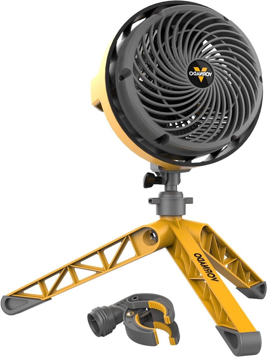 Bouwplaats Ventilator - Werkplaats Ventilator - Lucht Circuleren - Stofvrije Motor - 38 W - Grijs-Oranje