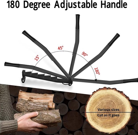 Allecto - Houtsplijter - Handmatige houtsnijder - Veilig en efficiënt - Zwart - Draagbare houtsplijter - Ideaal voor kamperen - 57 x 10 cm — afbeelding 3