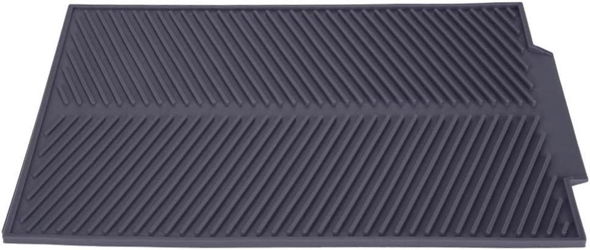 Afdruipmat Keuken - Servies Droogmat - Servies Drogen - Antislip Siliconen - 39 x 25 cm - Grijs