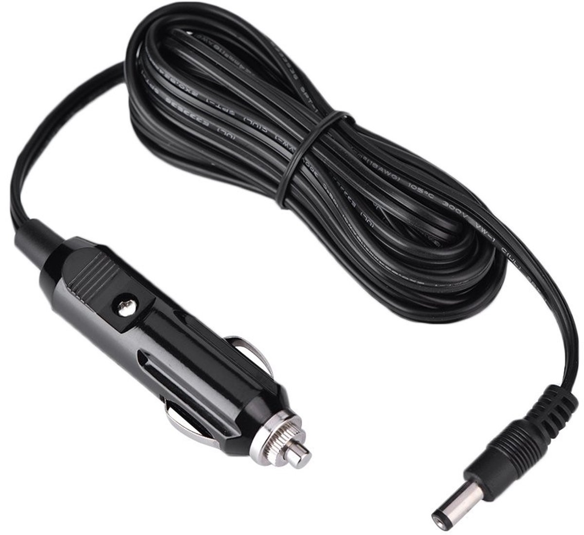 Allecto - Adapterkabel voor sigarettenaansteker - 3 meter voedingskabel - Geschikt voor auto - 12V DC - Hoge temperatuur bestendig - Met LED-lampje