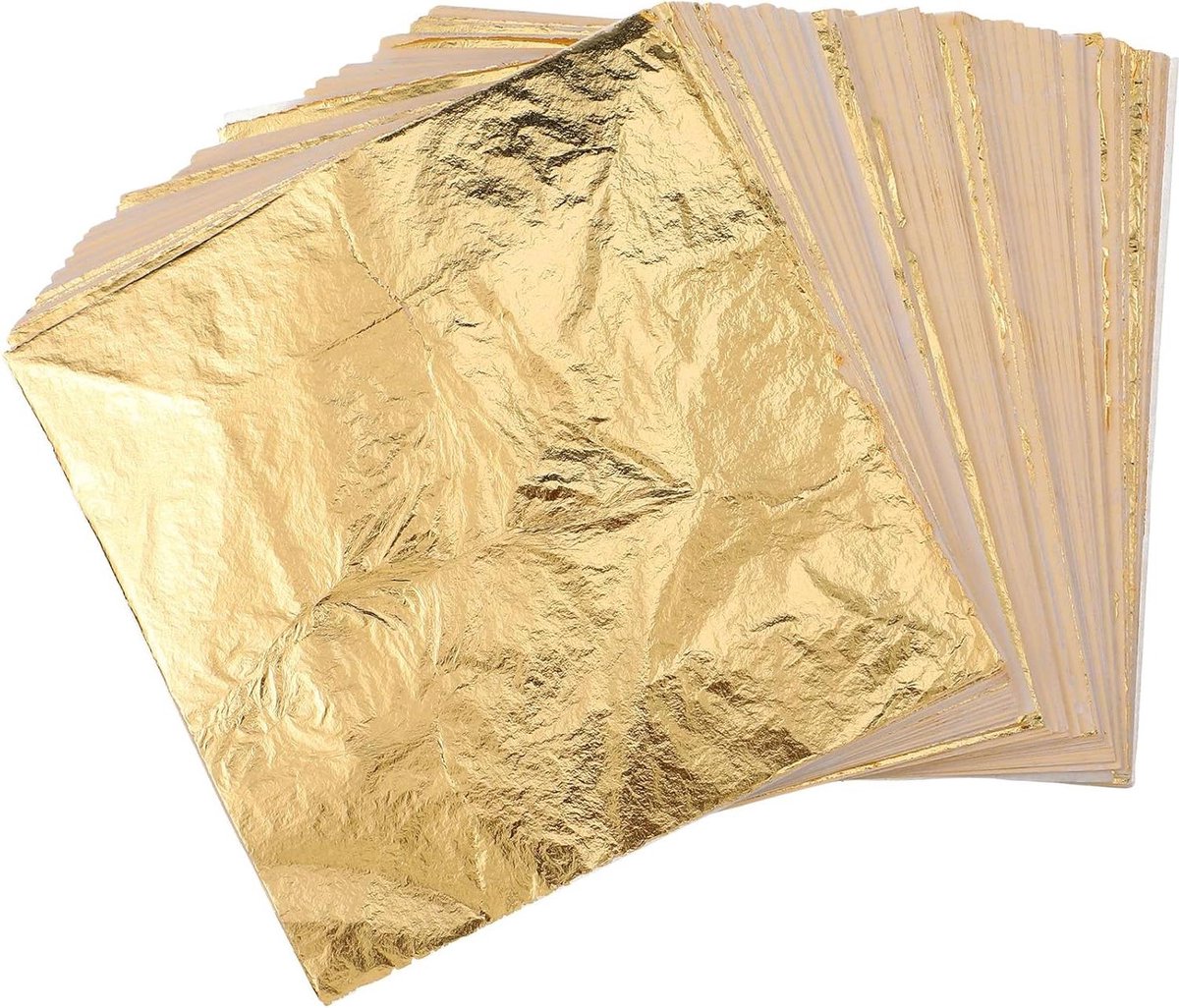 Imitatie Goudblad Vellen - Goudfolie Papier Bladgoud - Ambachtelijke Decoratie - Koper Materiaal Oxidatiebestendig - 14 x 14 cm - Goud