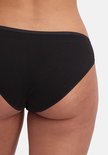 Gedetailleerde opname van de achterkant van een zwarte bamboe slip.