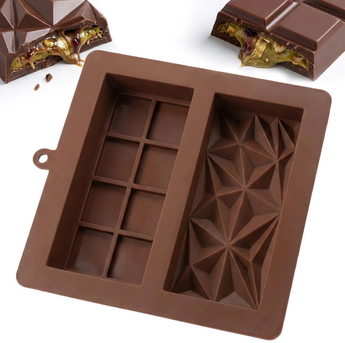 Chocoladevorm van siliconen met dubbele laag, 19 x 22,5 cm