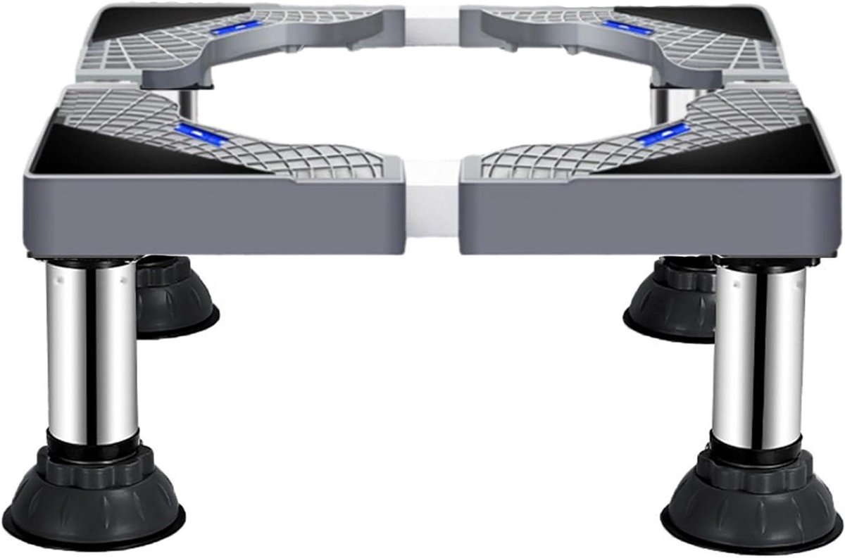 Wasmachinebasis - Apparaathouder Onderstel - Stabiliseren van Apparaten - Verstelbare Afmetingen - 40-65 cm Breed - Zwart