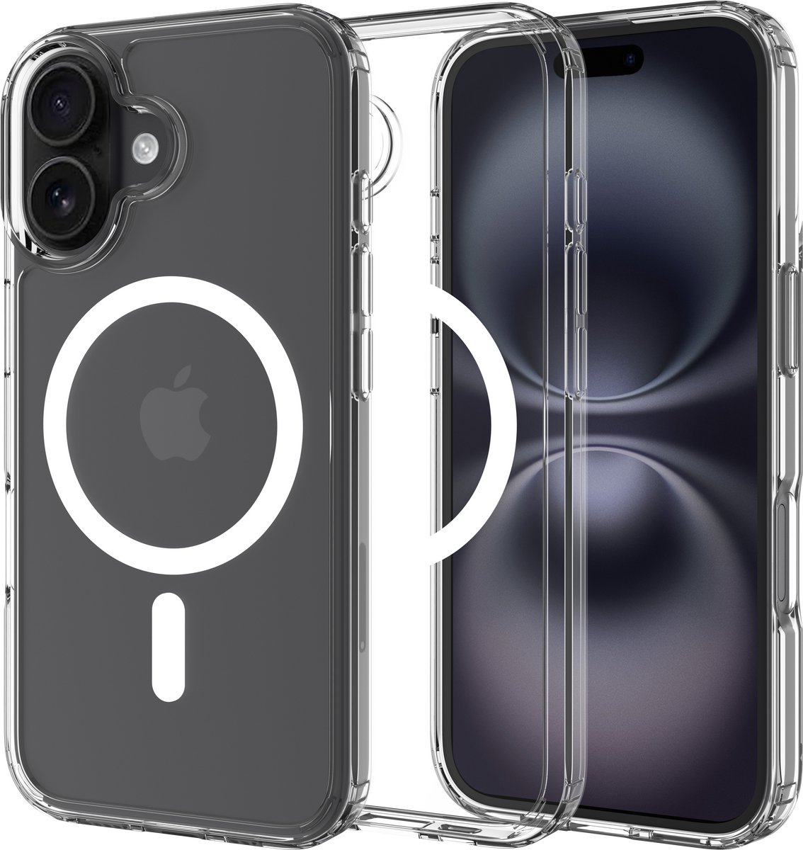 Just in Case hoesje geschikt voor iPhone 16 - Compatibel met MagSafe - Military Grade Backcover - Transparant