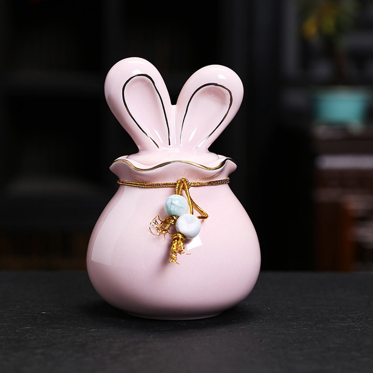 Mini Urn Keramiek konijn -Roze, 150 ml