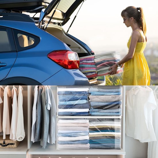 Opbergzakken met rits - Kleding opbergtas - Beddengoed opbergen - Transparant ontwerp - 5 stuks 24x13 - Transparant — afbeelding 2
