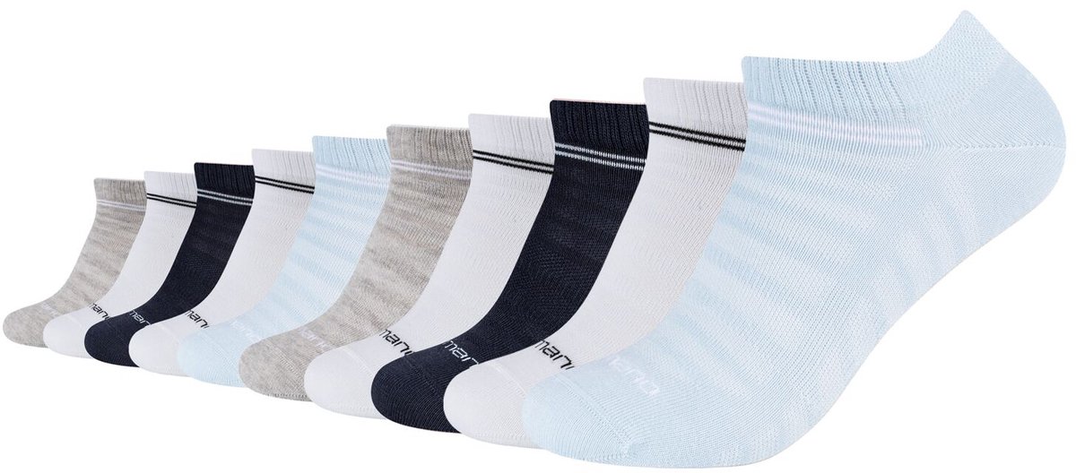 camano, Unisex sokken, camano, mesh-ventilatie, zonder compressie, ondersteuning van de voetboog, gekamd katoen, verstevigde hiel, verstevigde teen, zachte teen naden, 10-pack, sneakersokken, comfortabel, ademend.
