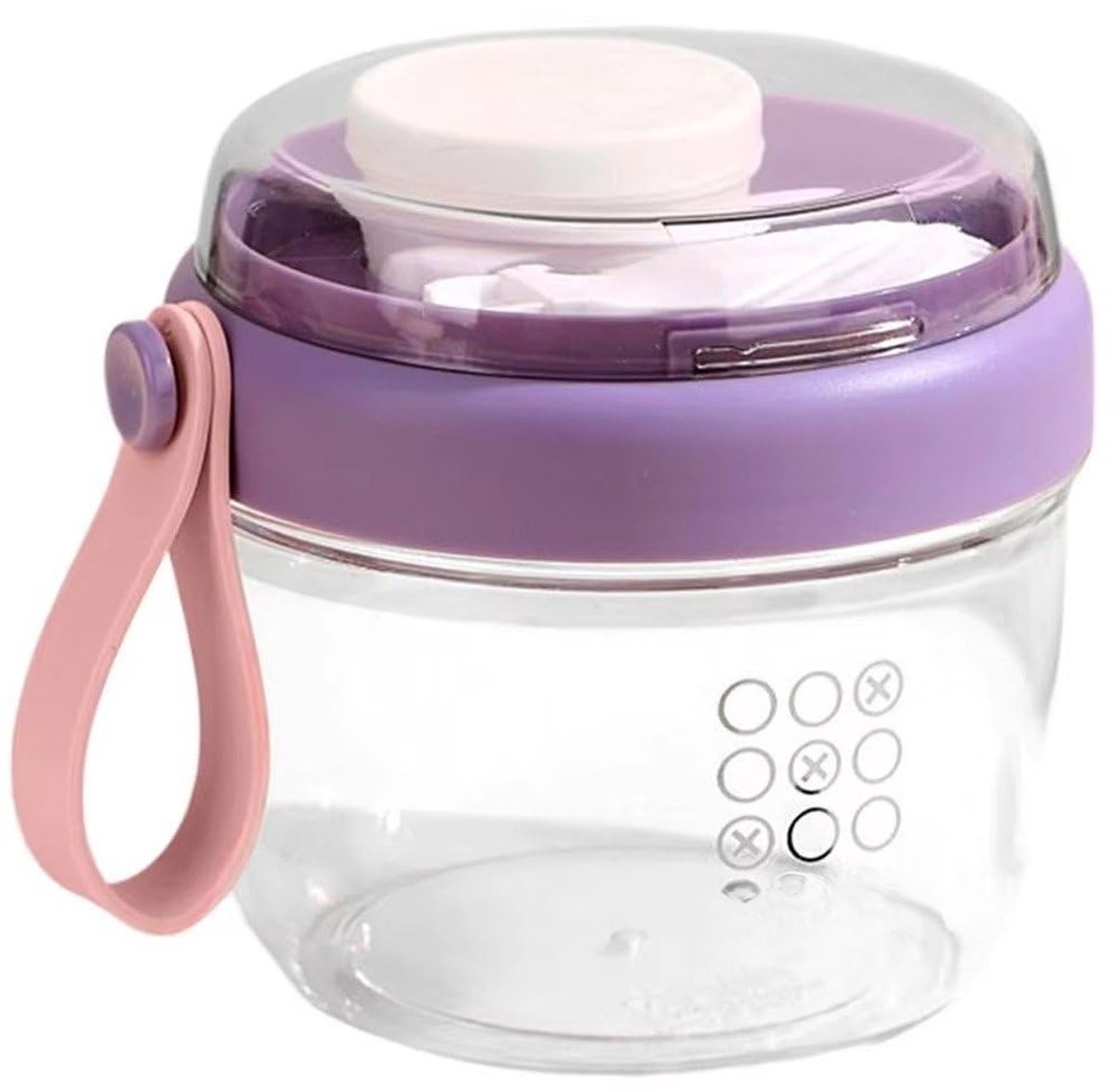 carmdering - Yoghurtbeker - Ontbijtbeker - Smoothiebeker - 650 ml, met handgreep, vaatwasmachinebestendig - Veilig, duurzaam, antislip - Geschikt voor yoghurt, havermout, fruit en salade - Paars