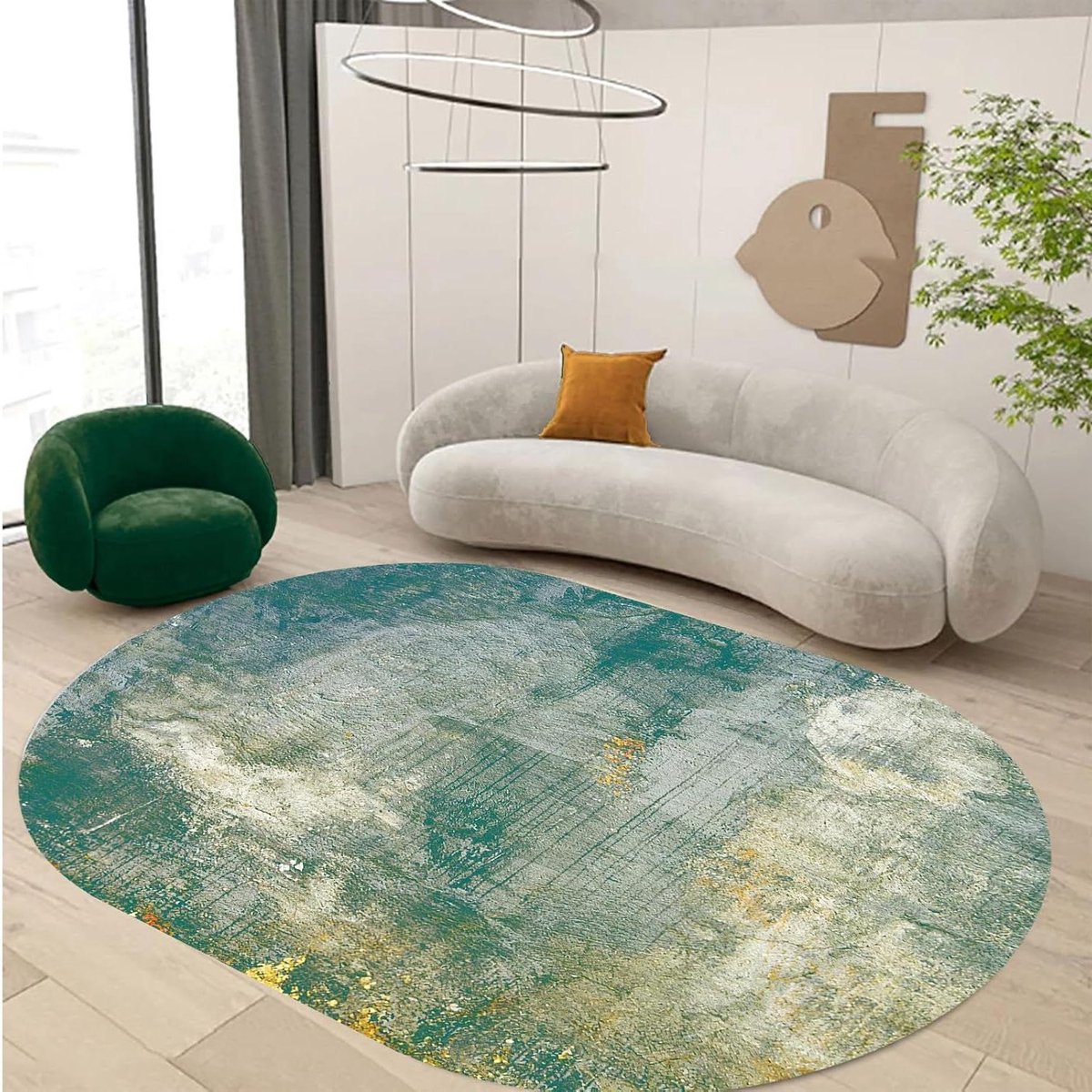 Ovaal Vloerkleed - Decoratief Kleed - Woonkamer Decoratie - Zacht & Wasbaar - 160 x 200 cm