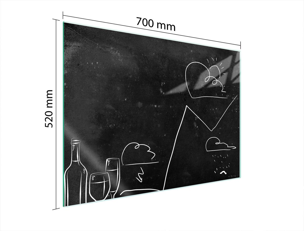 TMK ArtDeko - Serie - Glazen Beschermplaat voor Kookplaat - 70x52 cm - Tempered Glas