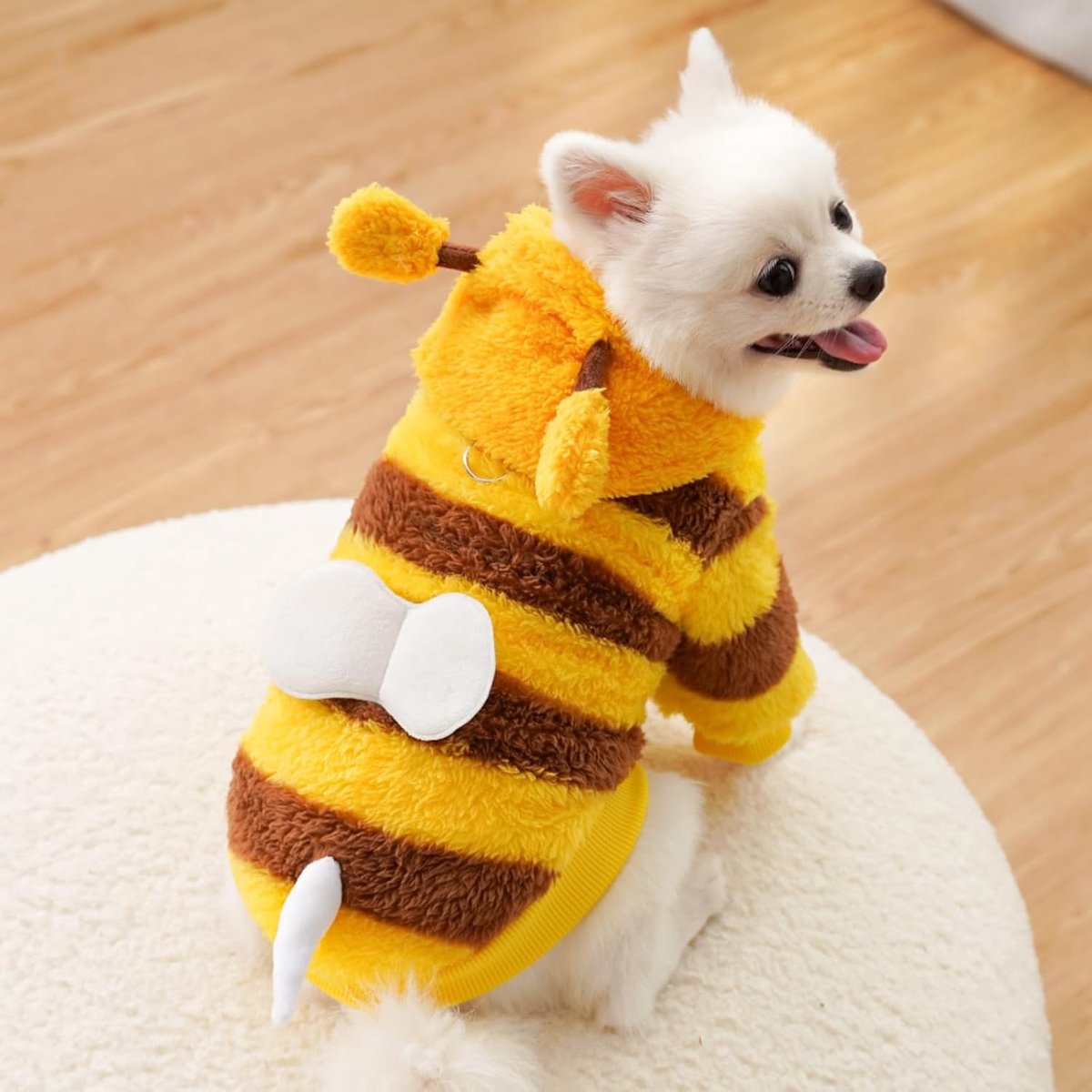 Huisdier Hoodie - Honden Trui - Warm Blijven - Zacht Polar Fleece - Maat S - Gele Bij — cadeau in Cadeau-ideeën - foto 5