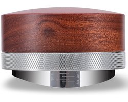 Espresso Distributie Tool - Koffie Leveler - Gelijkmatige Extractie - Instelbare Diepte - 54mm - Rosewood