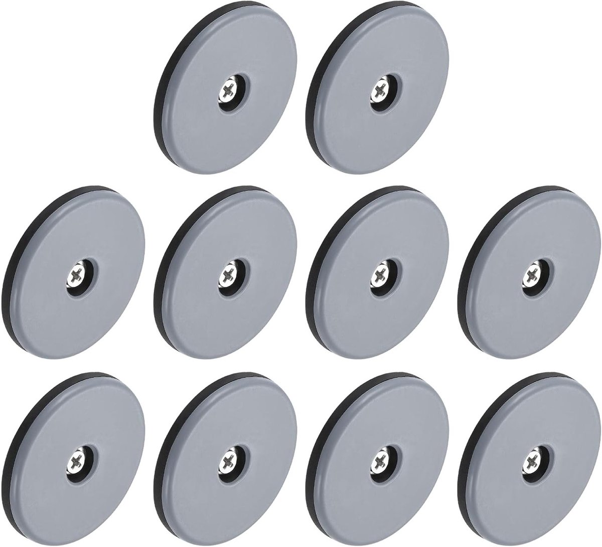 Screw-on Meubelglijders 50mm - 12 Stuks PTFE Ronde Glijders met Schroeven voor Stoelen en Banken, Zwart en Blauw