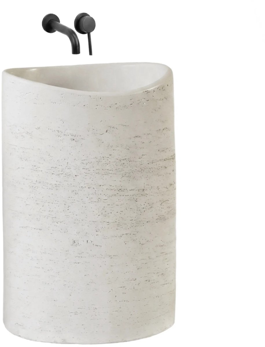 Rea - Merlo - Vrijstaande Wastafel - Beige, Ecru - 34X55X85,5Cm