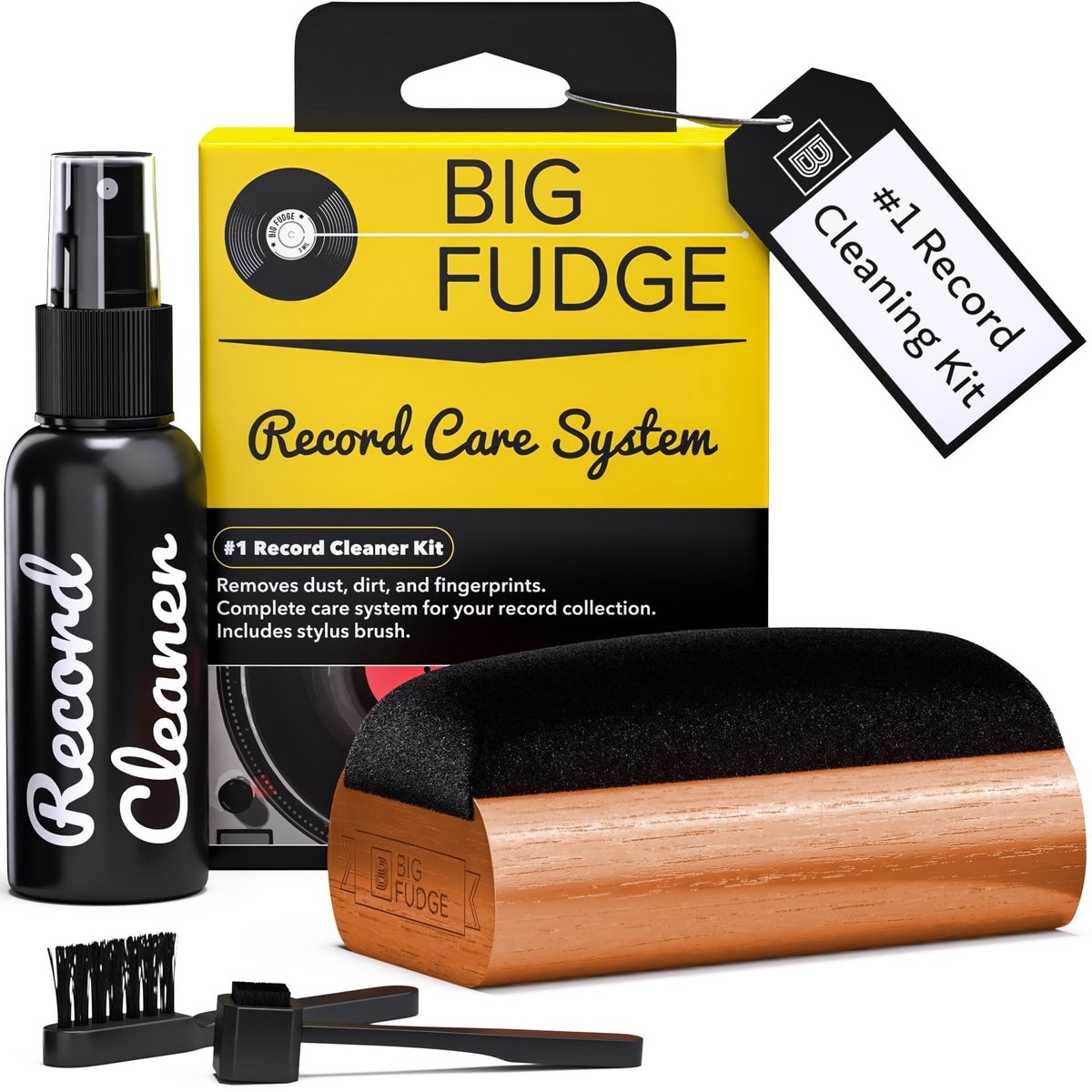 Allecto - Vinyl Record Cleaning Kit - 4-in-1 oplossing - Professionele reiniger - Inclusief accessoires - Voor vinylfans - Perfect voor onderhoud