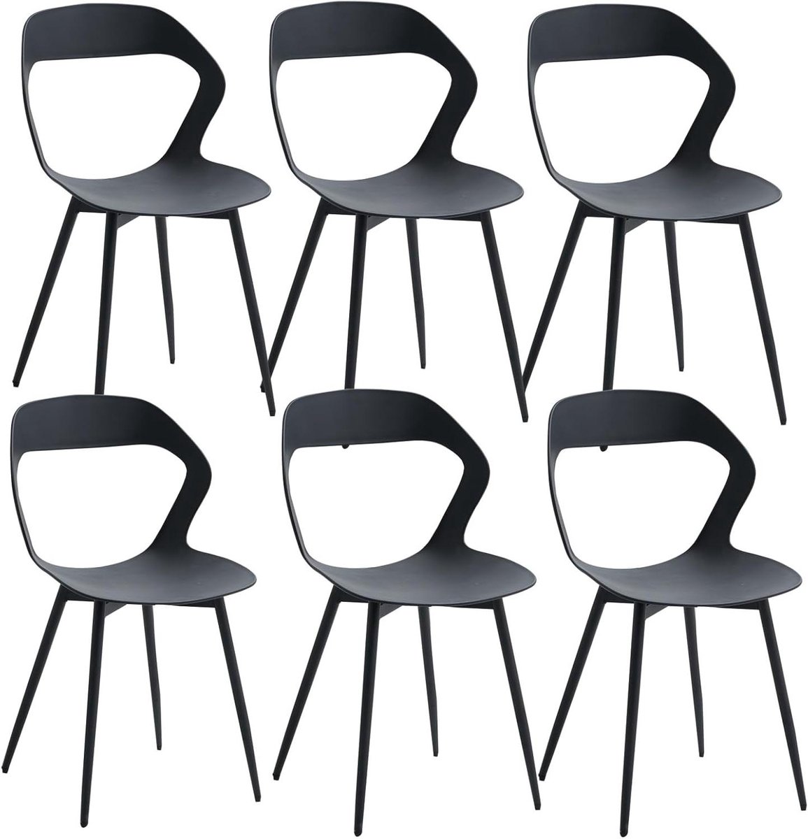 Eetkamerstoelen Set - Keukenstoelen Stoelen - Comfortabel Zitten - Holle Rugleuning - 43x4