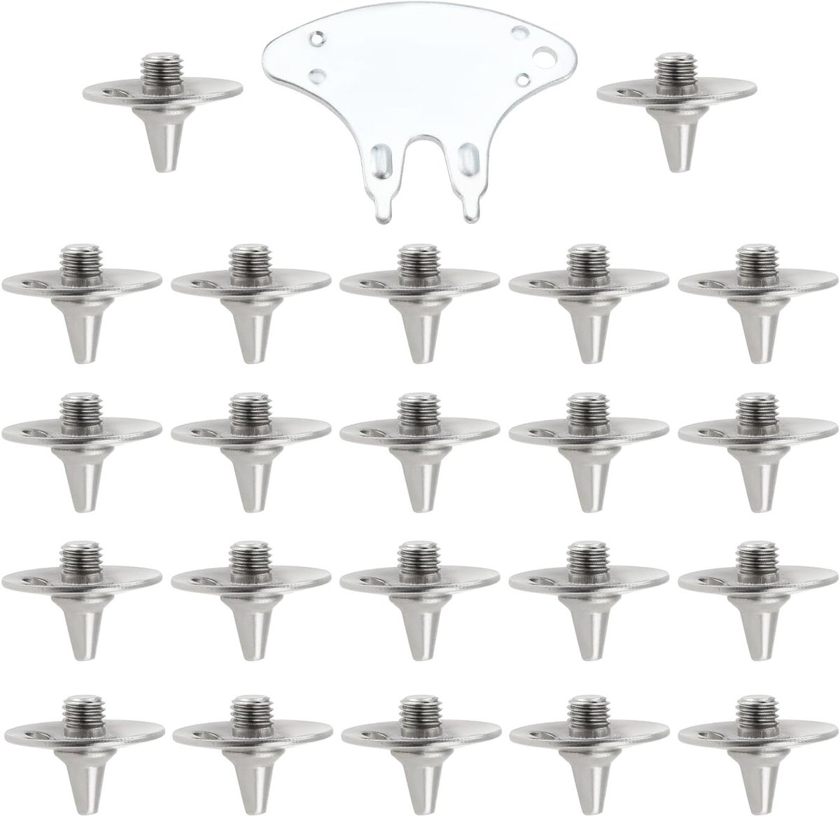 22-delige vervangende metalen cricket spikes met schroef en sleutel voor lichte cricket- en golfschoenen, draaddiameter 5,7 mm