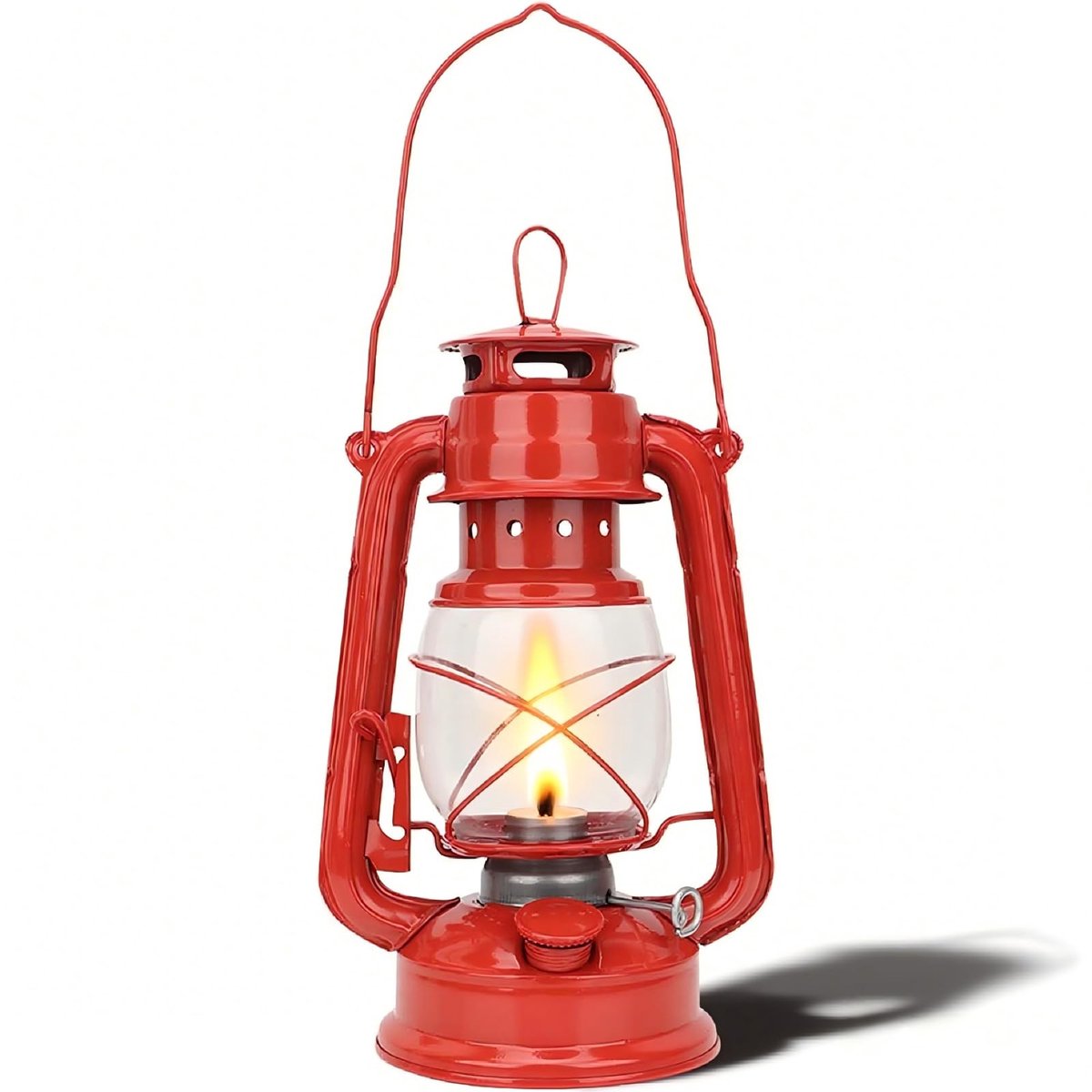 Cosensi - Vintage Kerosene Lamp - Retro Olielampen - Perfect voor binnen en buiten - Rood - Kampeeraccessoire - Stijlvolle verlichting - Geschikt v...