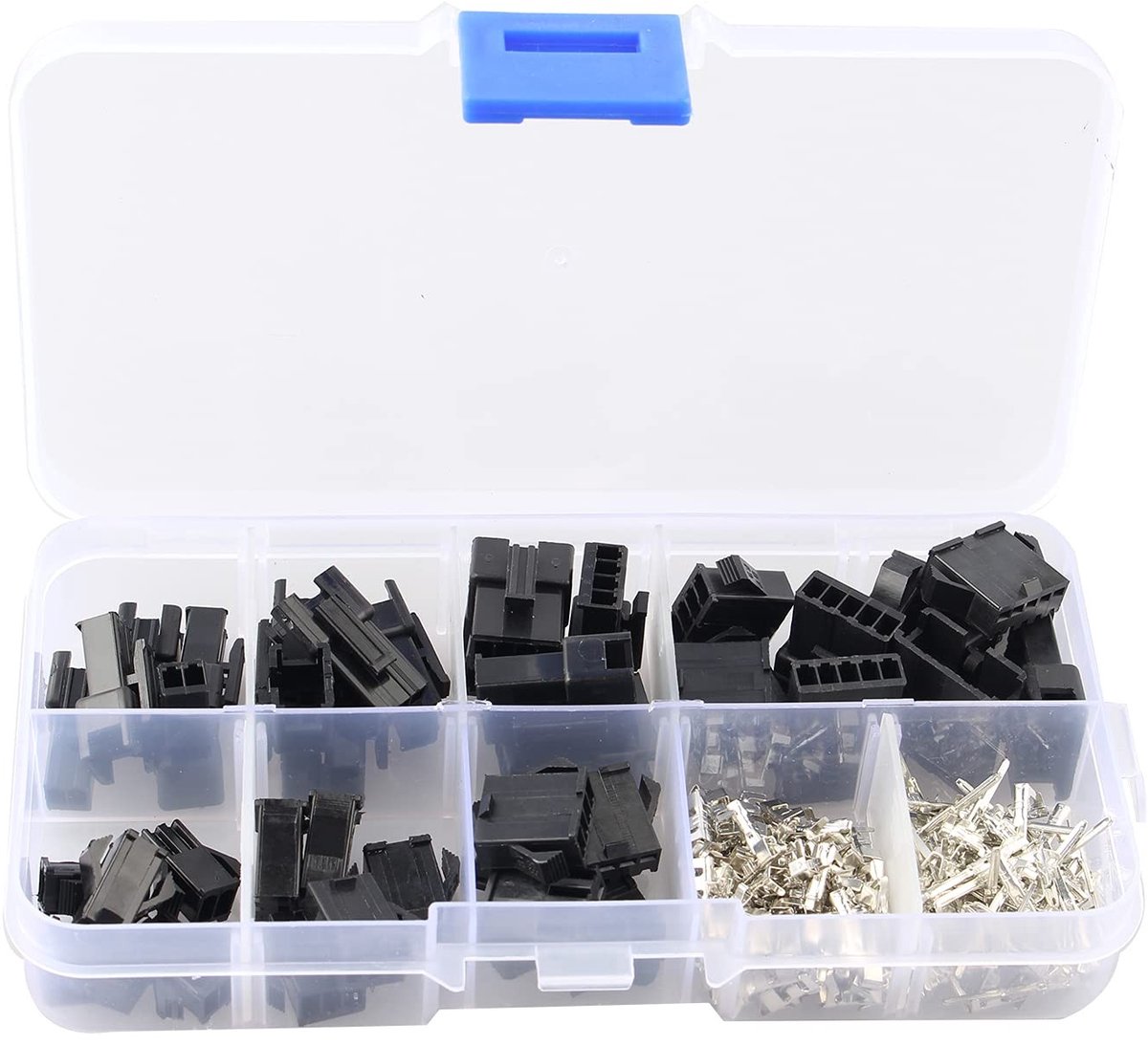 Dailygoody - JST SM Connector Set - 200-delig assortiment - Male en Female crimp terminal - 2,54mm aansluiting - connectoren voor electronica - g