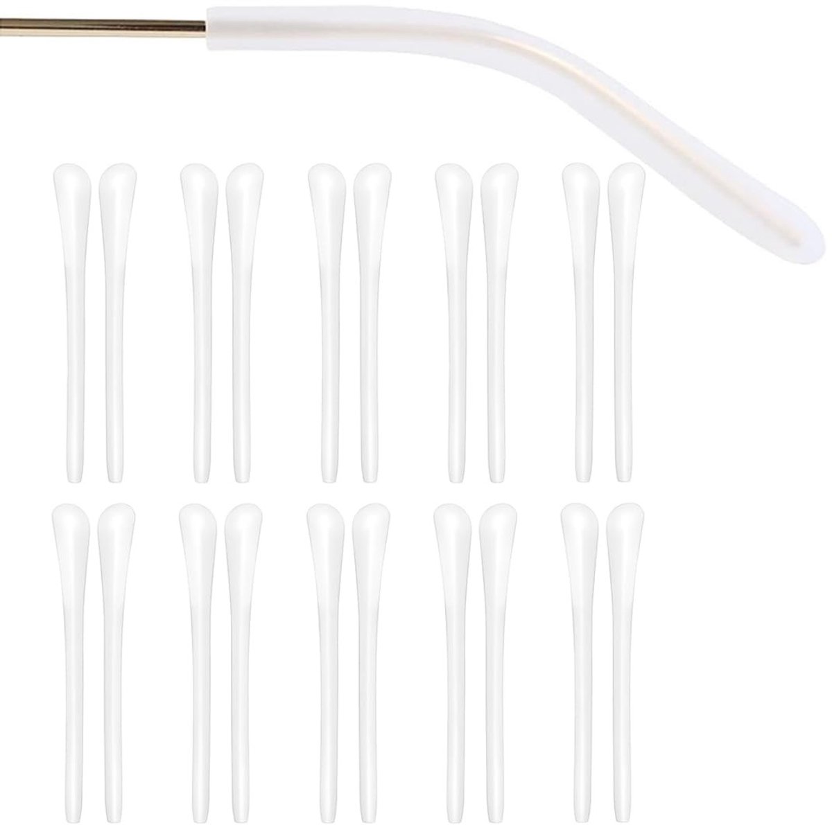 Dailygoody - siliconen brillenoordopjes - antislip oordopjes - universele reparatie - wit - brillenpootjes - geschikt voor brillen - 10 paar