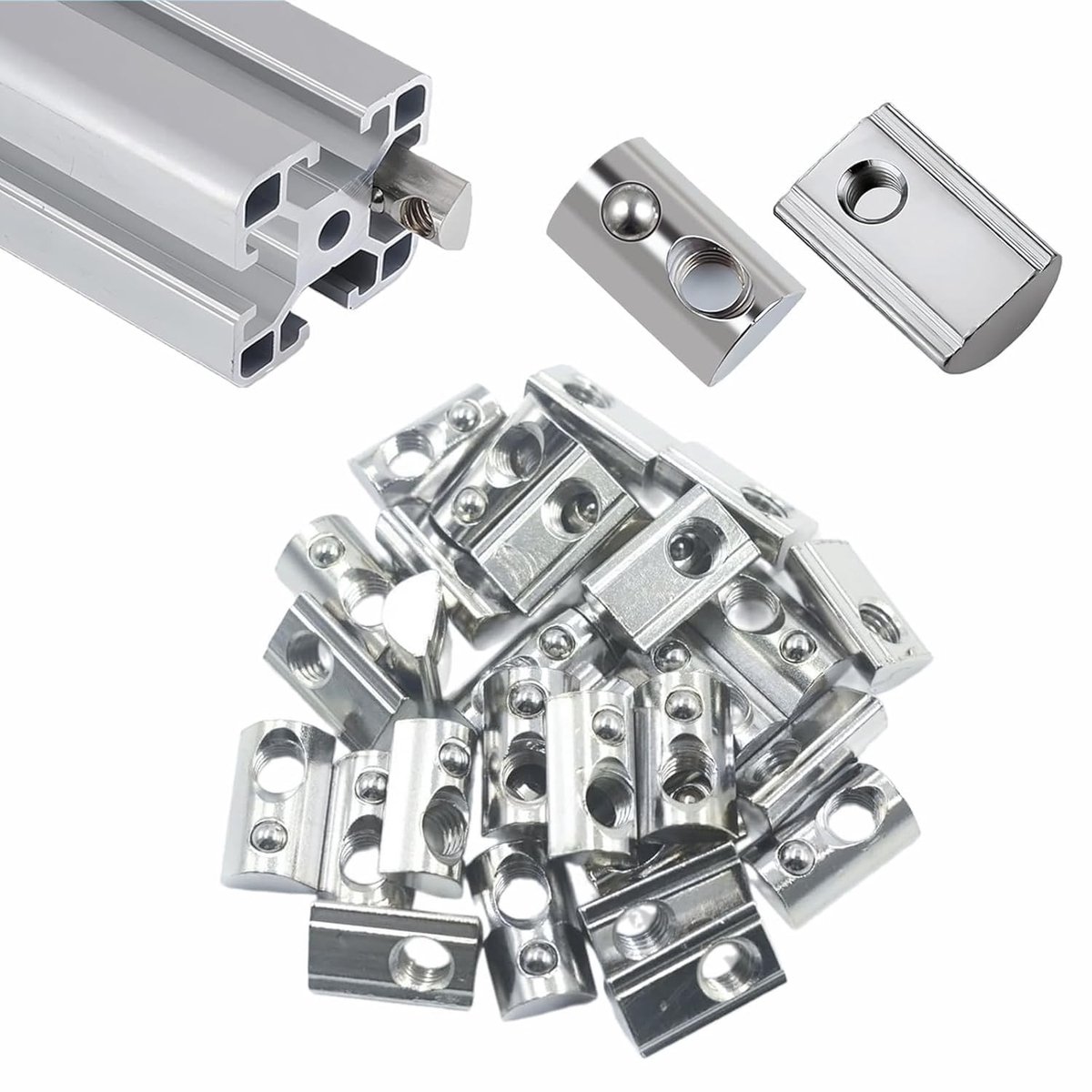 Dailygoody - Groefstenen - 30 Stuks - Hoogwaardige kwaliteit - Compact formaat - M6 Schroefdraad - Ideaal voor machines - Perfect voor DIY projecten