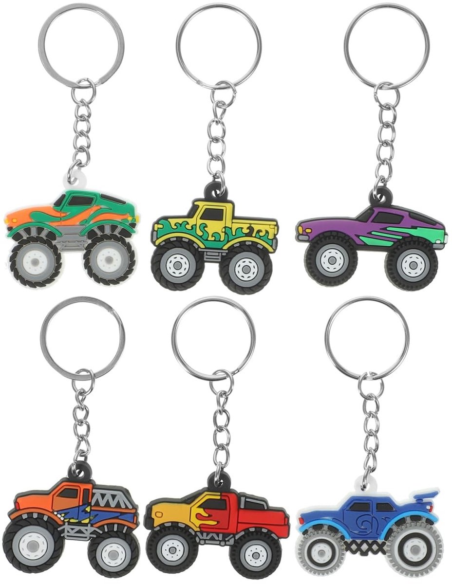 Dailygoody - Vrachtwagenverjaardagsfeestaccessoires - Sleutelhanger voor dames - Schattige monstertruck - PVC - Feestgeschenken - Geschikt voor 14-70 ...