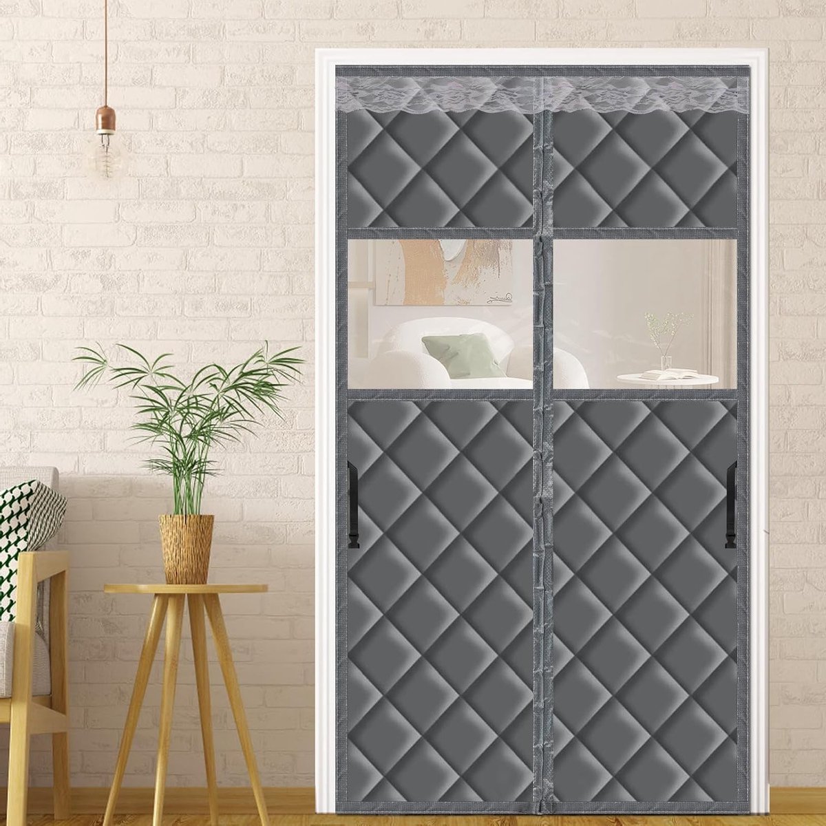 Thermisch Gordijn voor Deuren 100 x 220 cm - Warmte- en Koudebescherming, Magnetisch en Wi