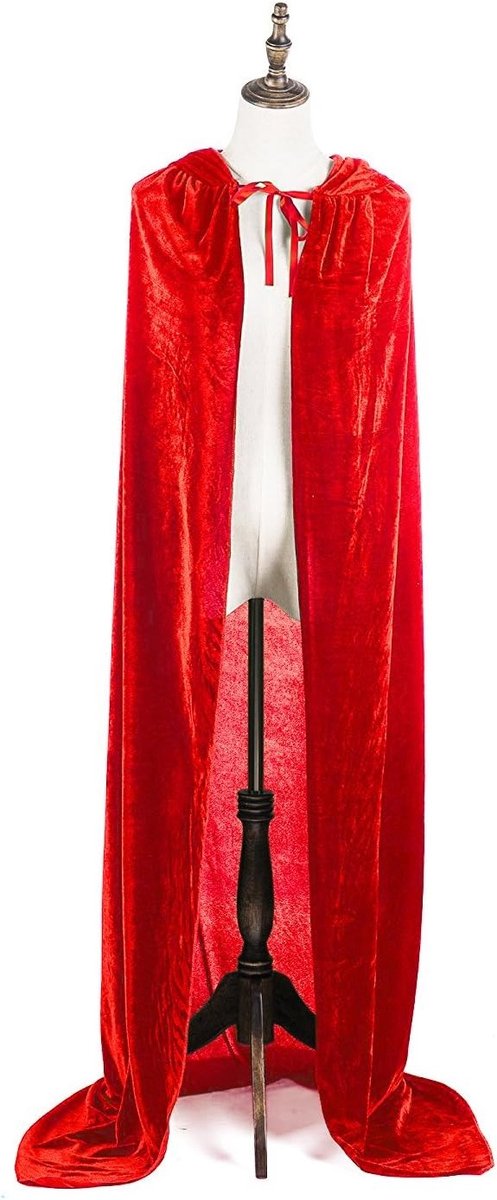 Halloween Kostuums voor Volwassenen met Lange Cape en Cloak voor Cosplay en Rolspel (Rood, 150cm)