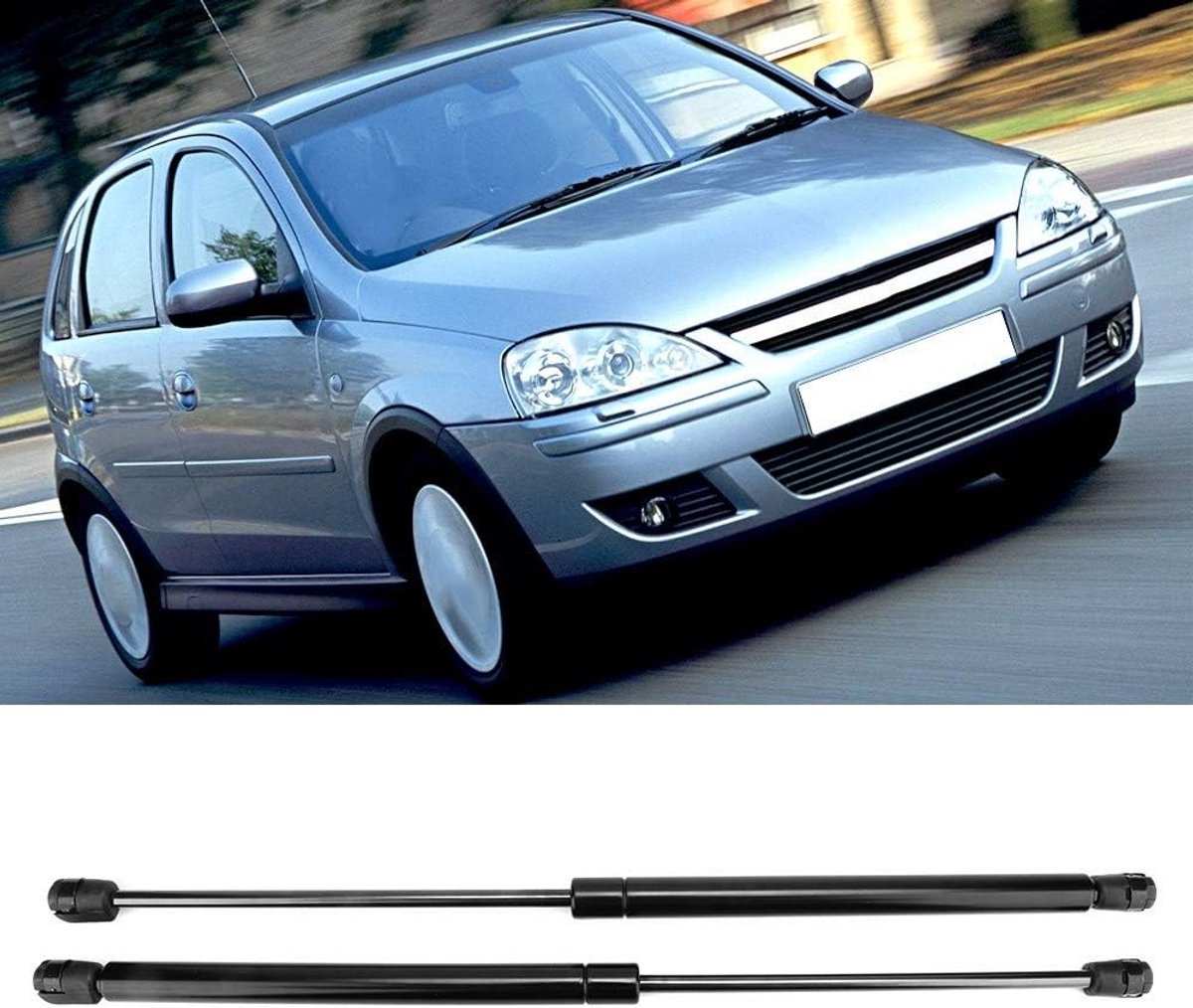 Vervangende Gasveren voor Achterklep en Kofferbak, 2 Stuks, Geschikt voor Vauxhall Corsa C 2001-2006 Hatchback, Hoogwaardige Schokdempers en Stevige Ondersteuning
