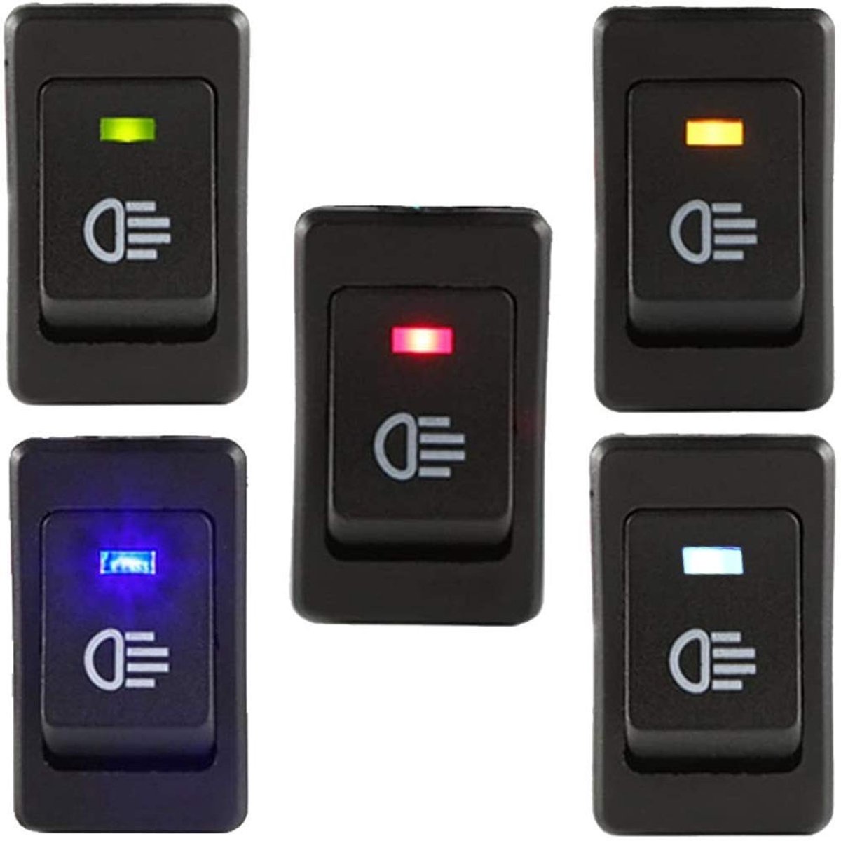 Dailygoody - 35A 12V Waterproof LED Rocker Switch - On/Off Schakelaar voor Auto
