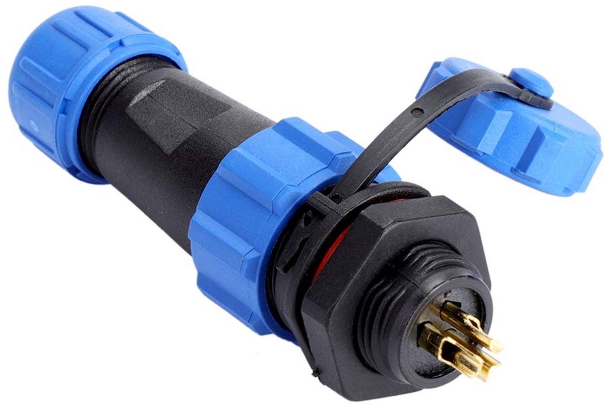 Dailygoody - IP68 Luchtvaartstekker - Waterdichte Connector - 6,5 cm - 3Pin - Elektromechanisch - Geschikt voor Elektrische Circuit - Kunststof