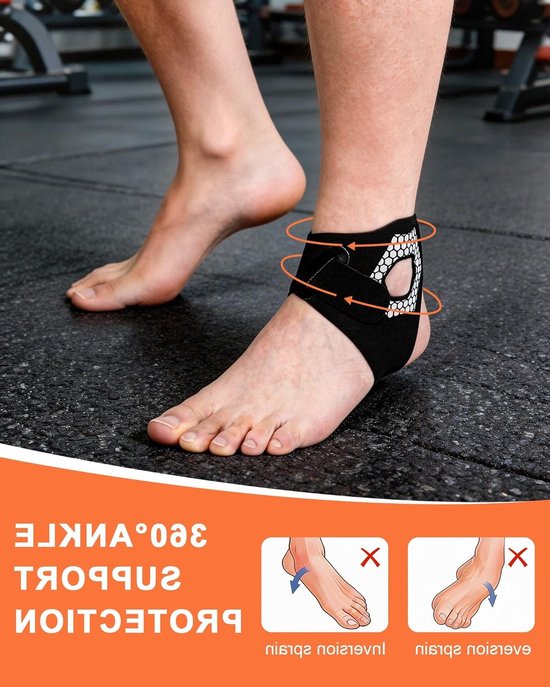 Ultra Dun Enkelsteun met Antislip - Verstelbare Bandage voor Enkels - Ademend Ondersteuning voor Sport, Hardlopen, Voetbal en Fitness - Geschikt voor Mannen en Vrouwen - Maat M — afbeelding 4