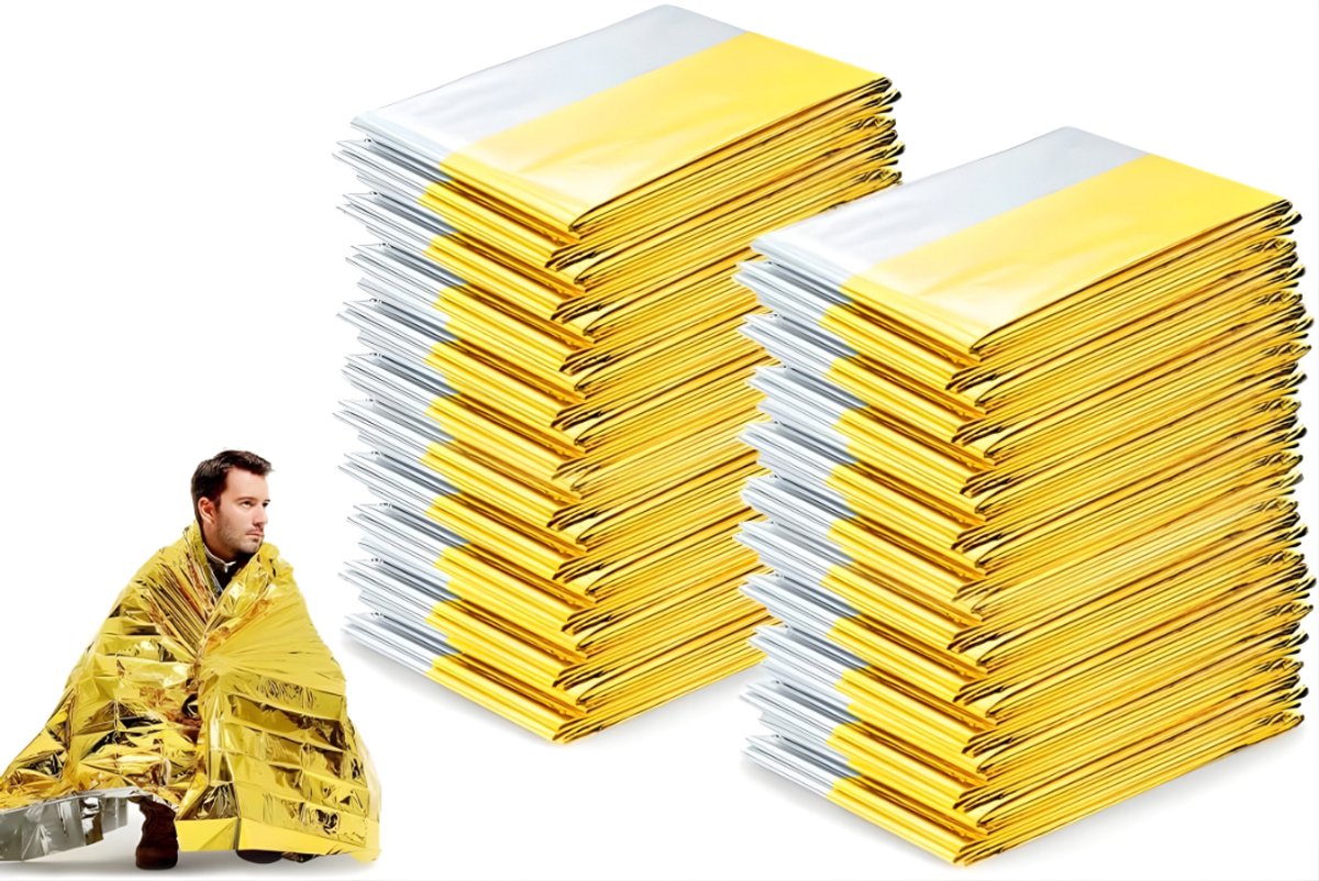 Aura® Nooddeken - Isolatiedeken - Reddingsdeken - Goud -210cm x 160cm x 1cm