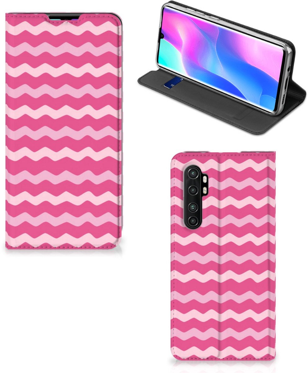 Xiaomi Mi Note 10 Lite Hoesje met Magneet Waves Pink