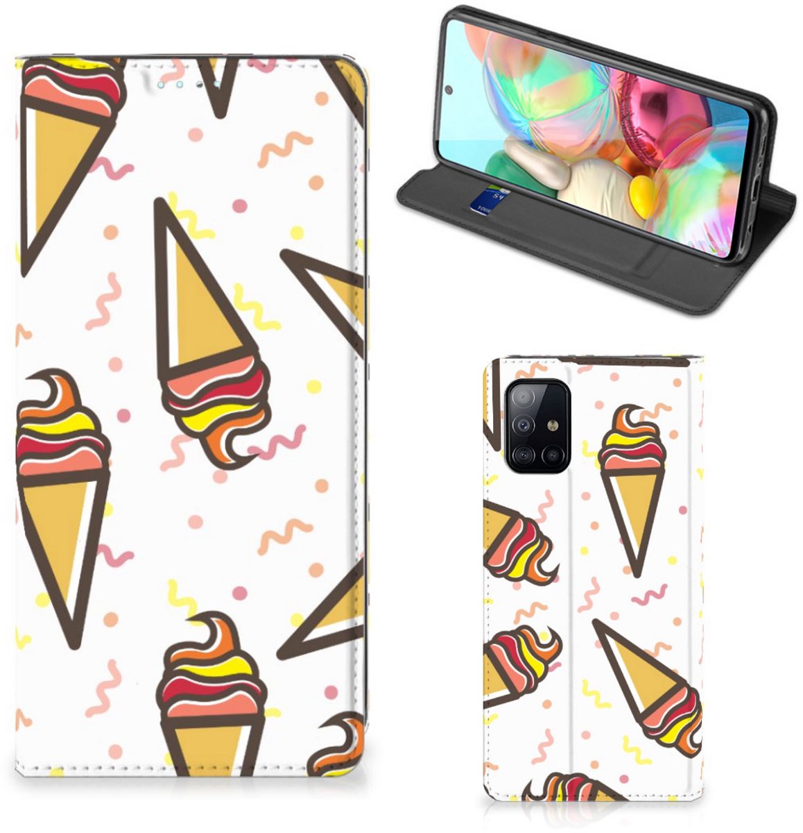 Samsung Galaxy A71 Flip Style Cover Icecream
