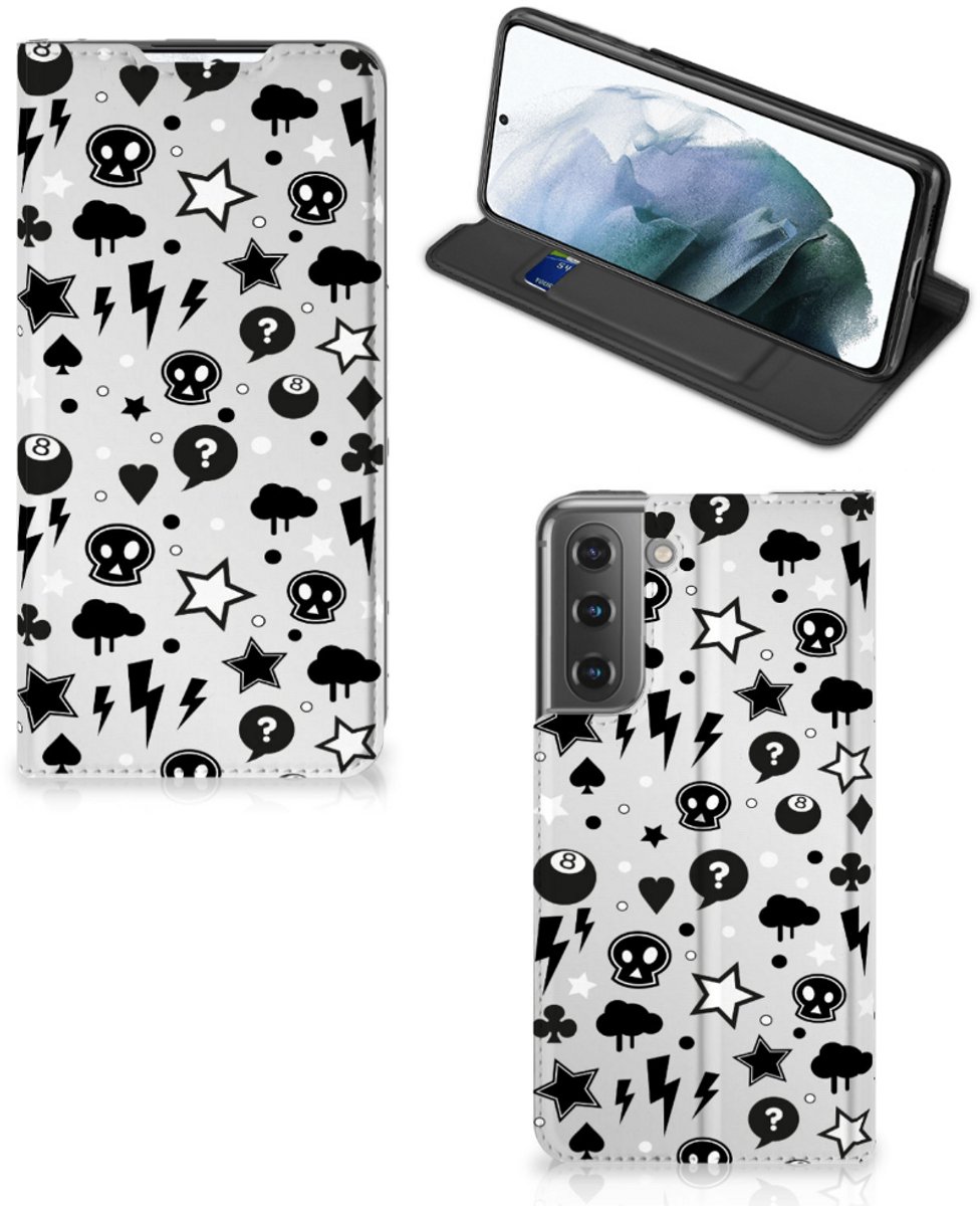 Mobiel BookCase Samsung Galaxy S21 FE Silver Punk