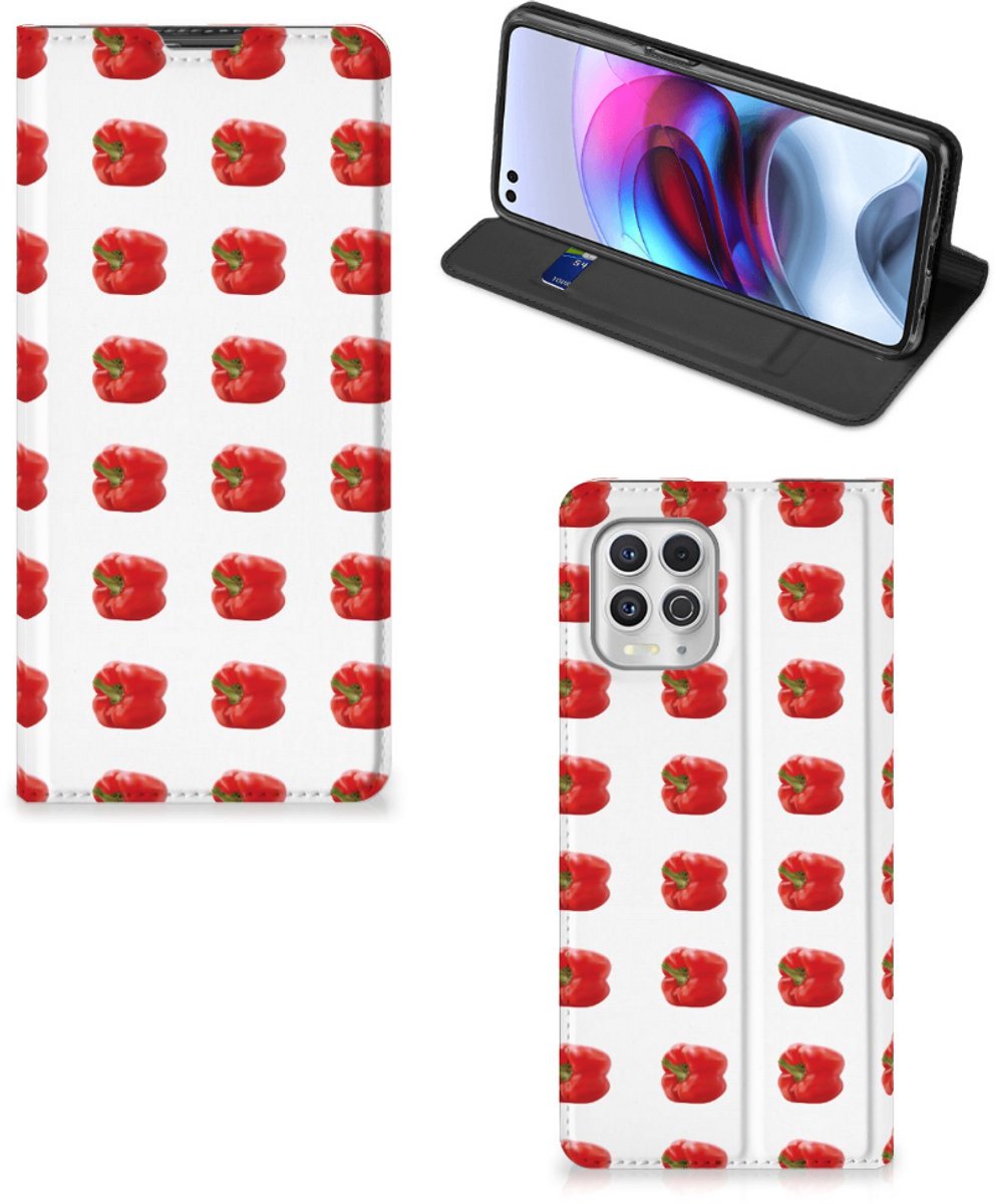 Book Case voor Motorola Moto G100 Flip Style Cover Paprika Red