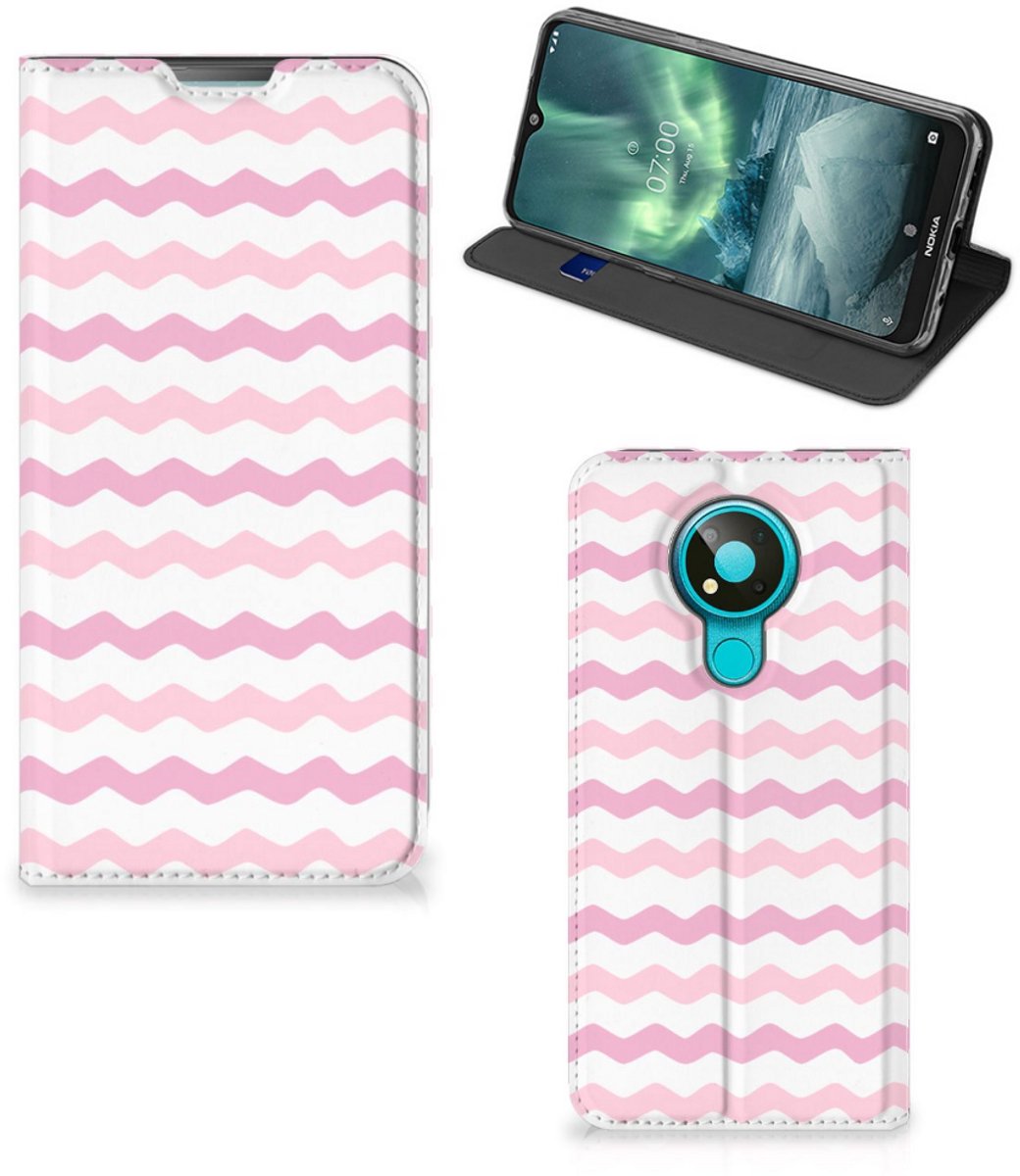 Nokia 3.4 Hoesje met Magneet Waves Roze