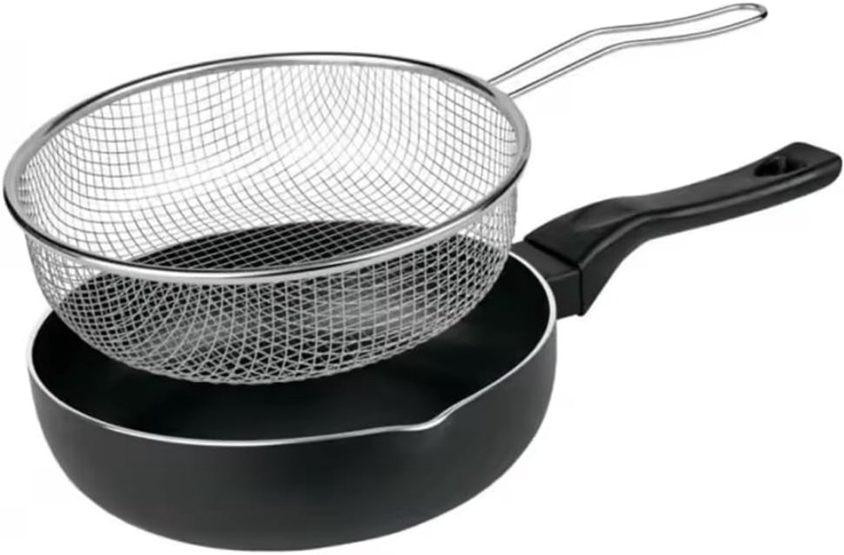 Zylo® Frituurpan Inductie - Frituurpan - Frituurmandje - Zwart - 24cm x 16cm x 7cm