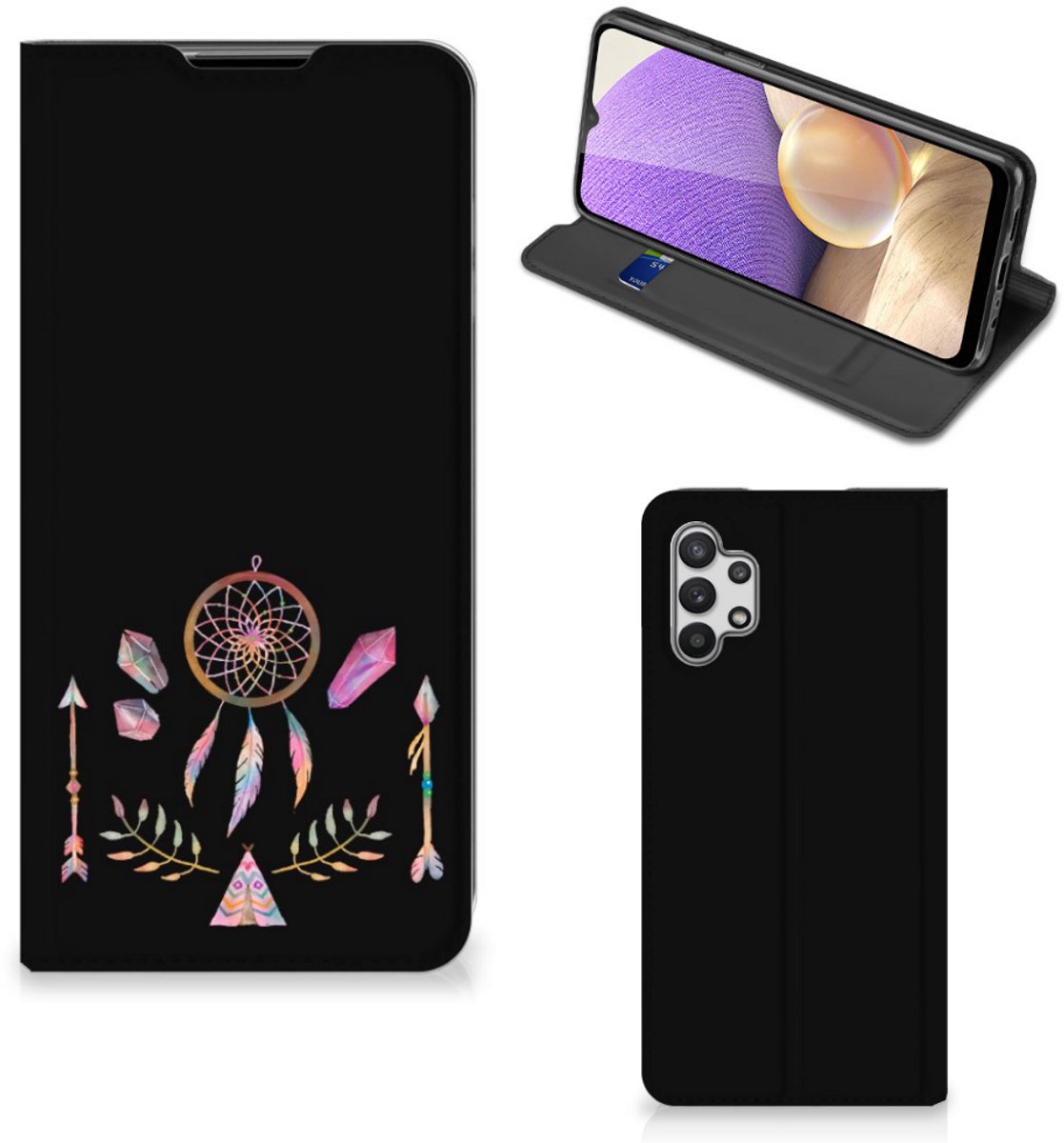 Standcase Hoesje voor Samsung Galaxy A32 5G Magnet Case Boho Dreamcatcher