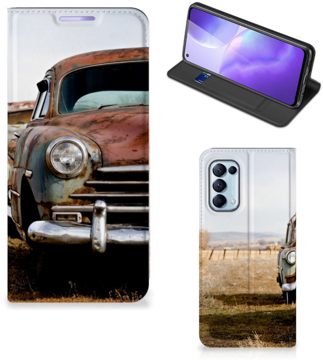OPPO Find X3 Lite Stand Case Vintage Auto