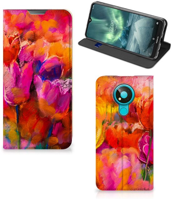 Coque avec Texte Nokia 3.4 Smart Cover Tulips
