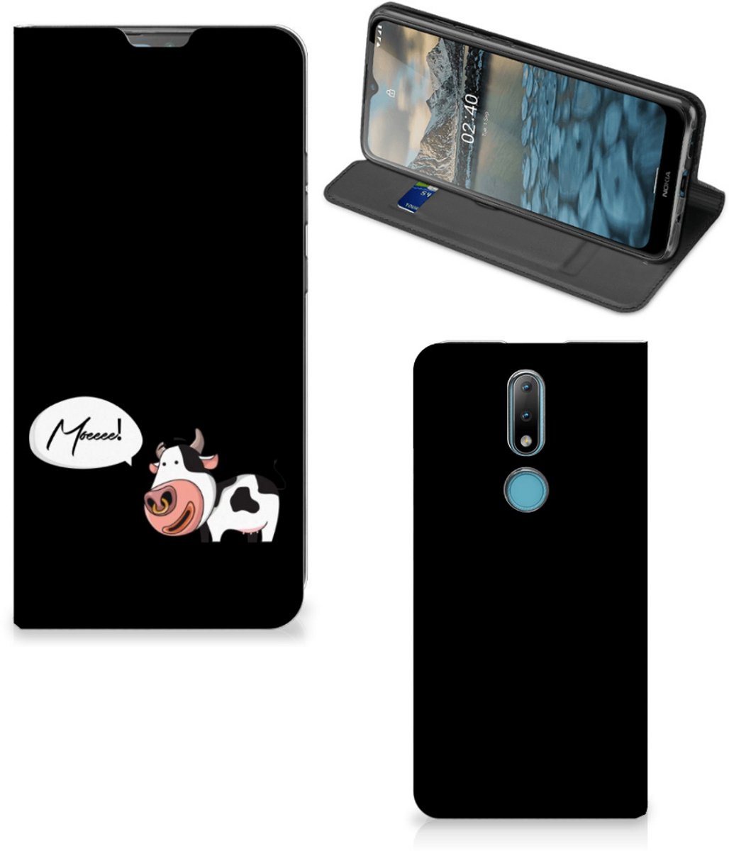 Standcase Hoesje voor Nokia 2.4 Magnet Case Cow
