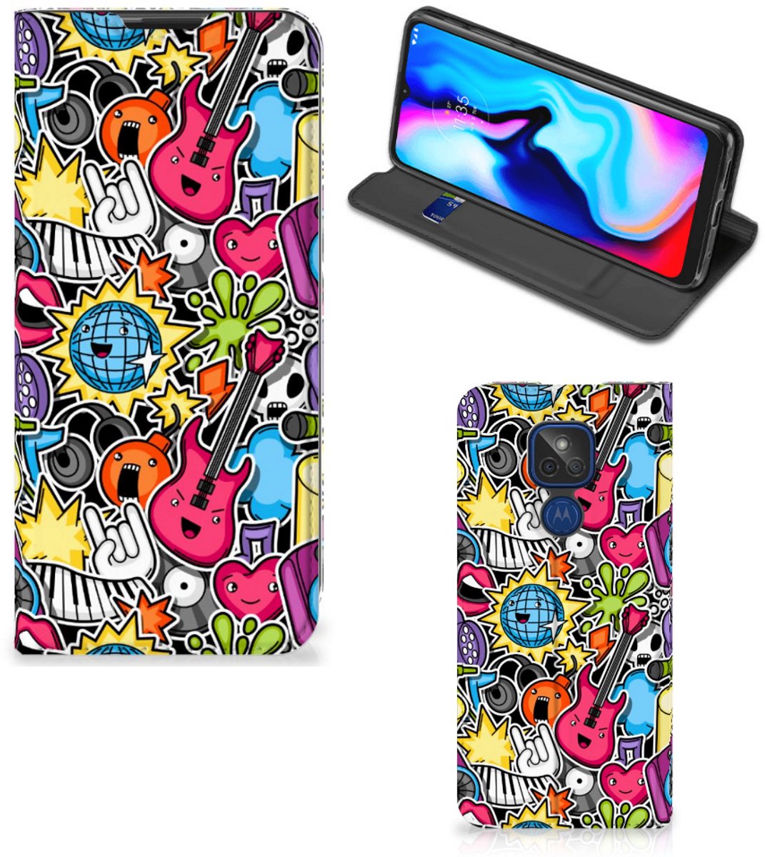 Motorola Moto G9 Play Hippe Standcase Punk Rock
